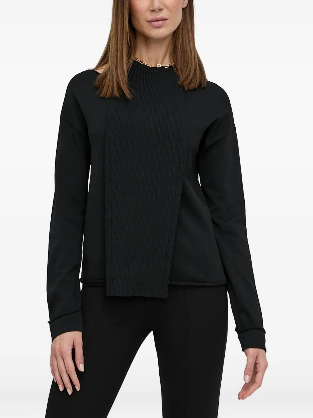 Liviana Conti ribbed-panel sweatshirt | Black | Image 1