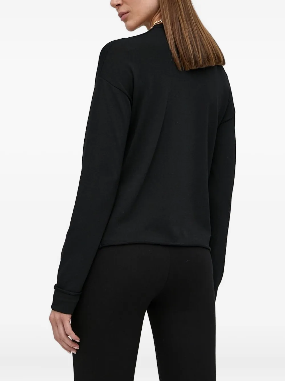 Liviana Conti Sweater met geribbeld vlak Zwart
