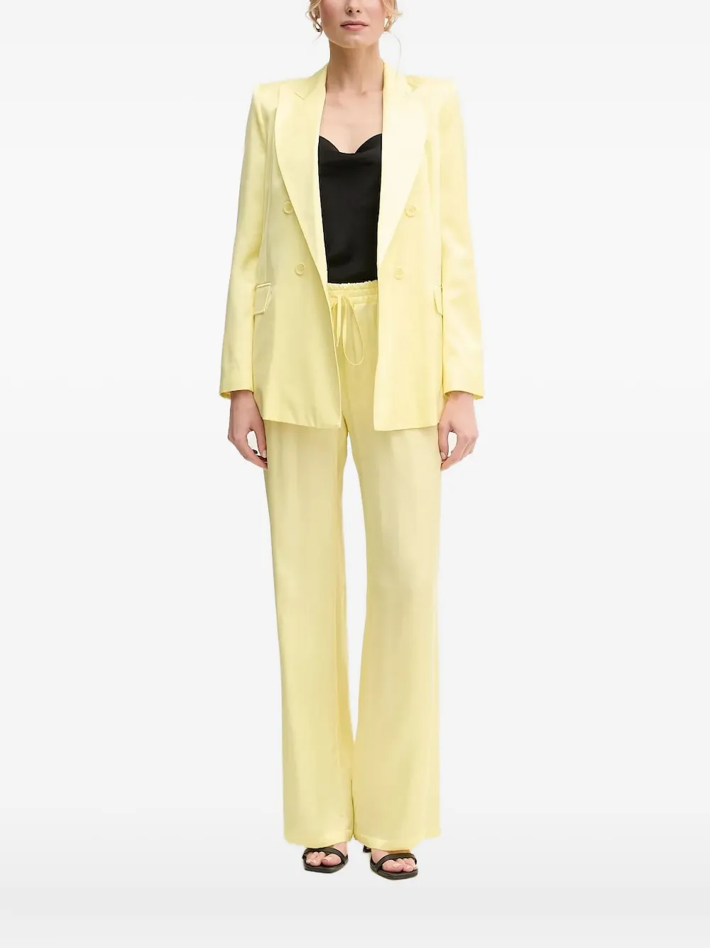 Ermanno Scervino Padded-shoulder Double-breasted Blazer In Yellow