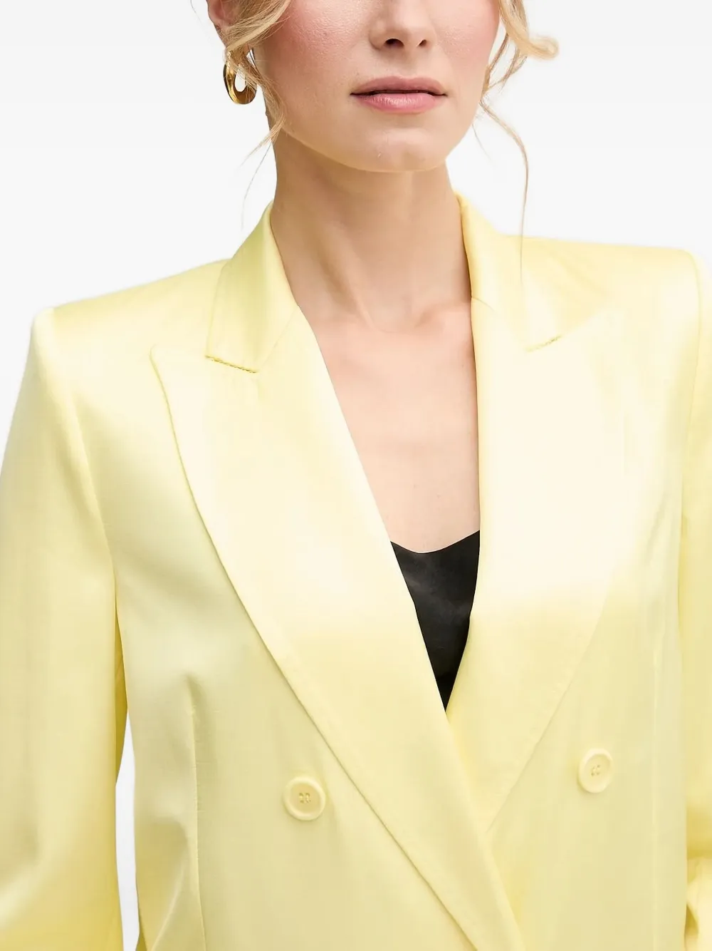 Ermanno Scervino Padded-shoulder Double-breasted Blazer In Yellow