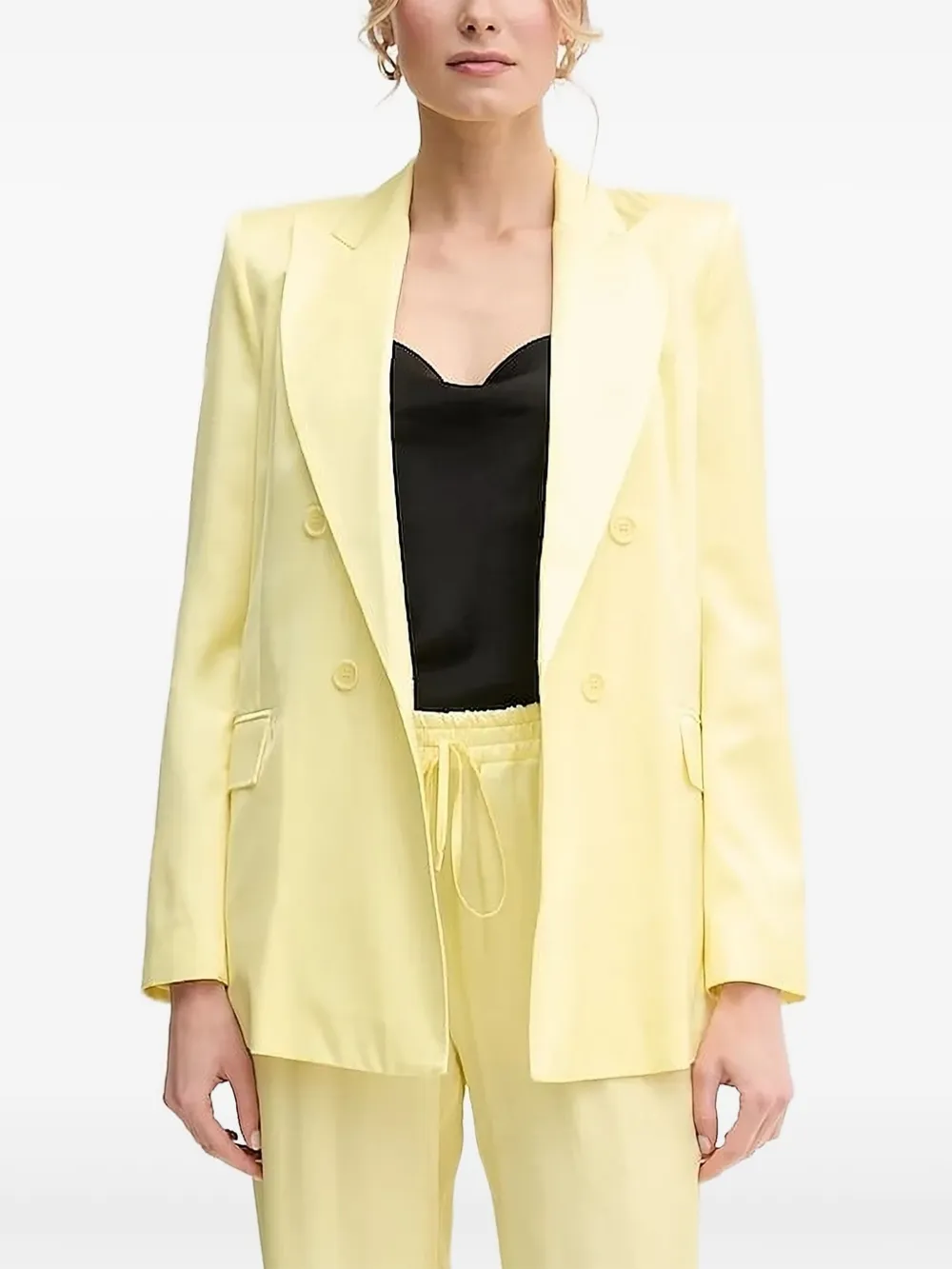 Ermanno Scervino Blazer met dubbele rij knopen en schoudervulling Geel