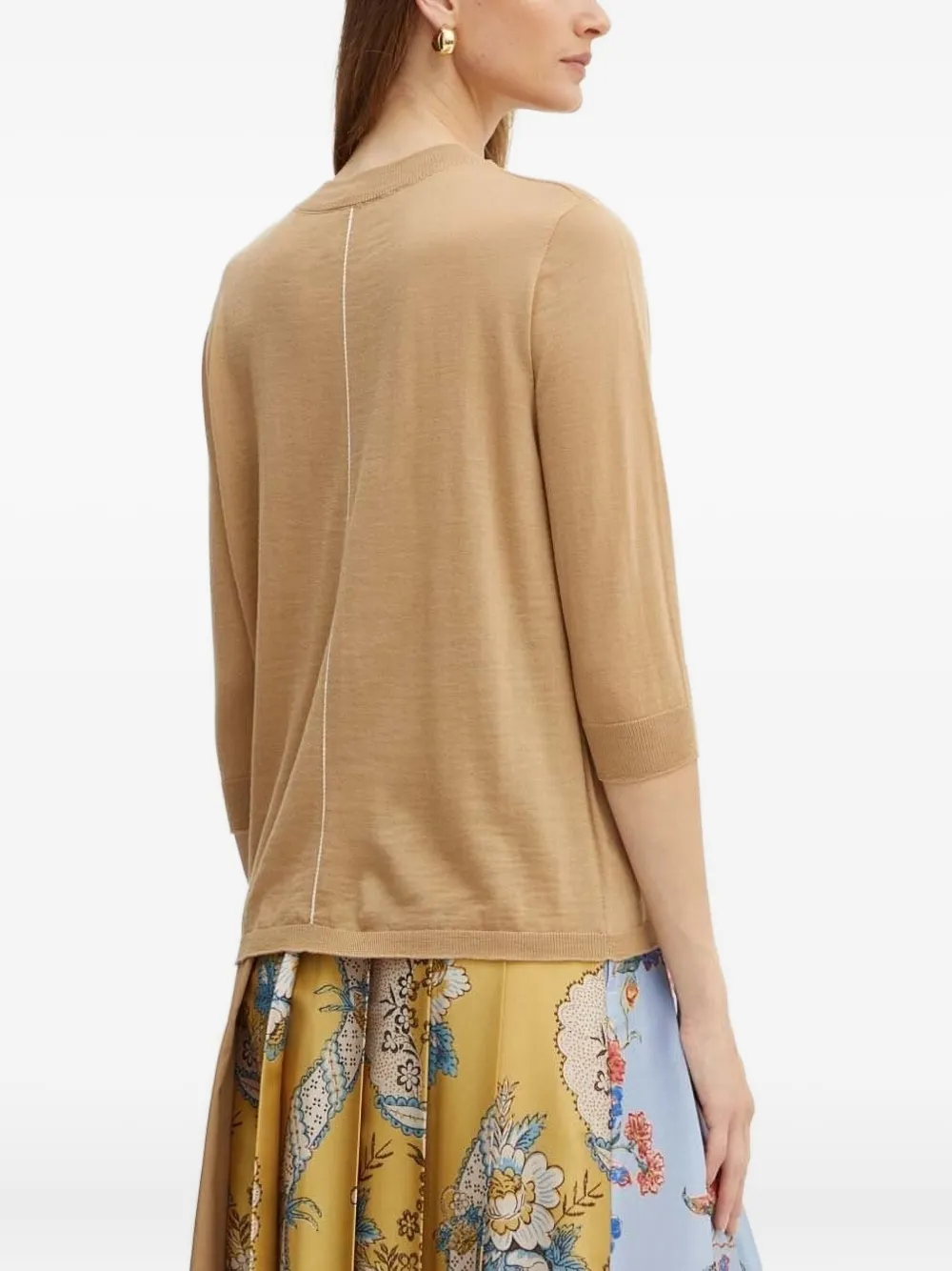 Liviana Conti V-neck back-stitch sweater | Knitted Sweaters | Image 2