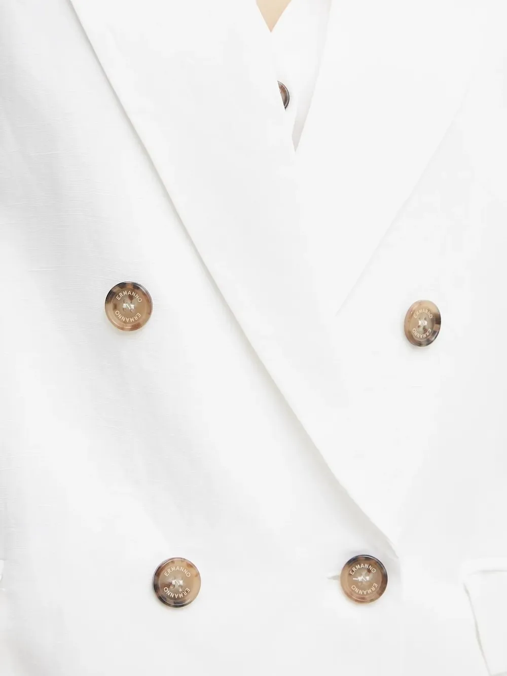 Ermanno Scervino Embroidered Double-breasted Blazer In White