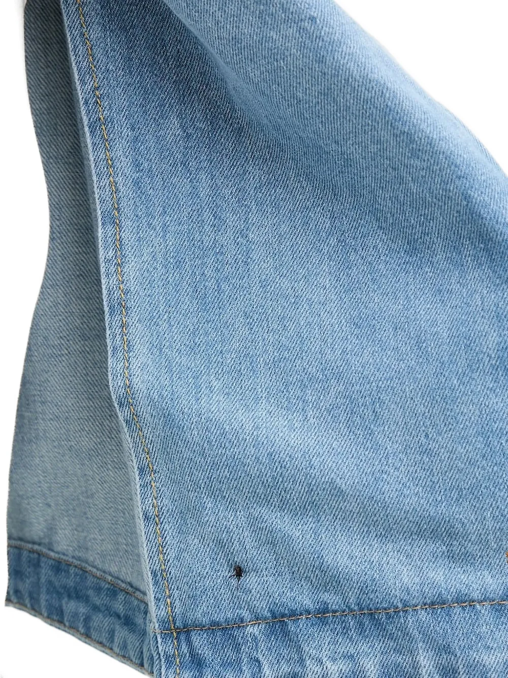Ermanno Scervino Denim jack met borduurwerk en ceintuur Blauw