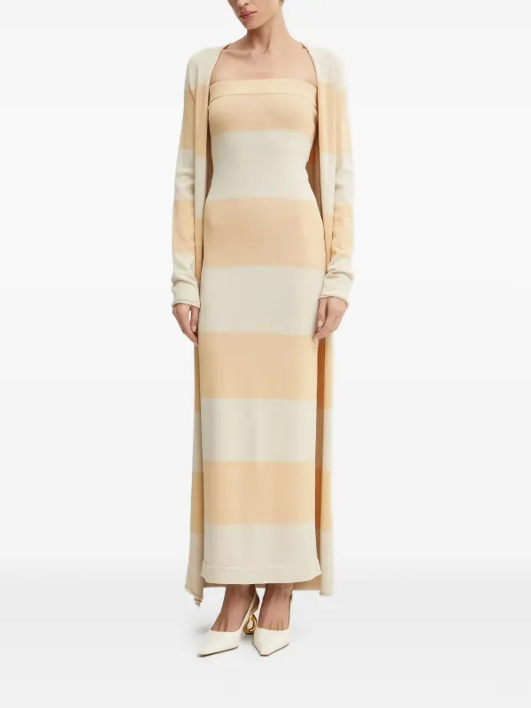 Liviana Conti Conjunto De Cardigan e Vestido Listrado | Neutro | FARFETCH BR
