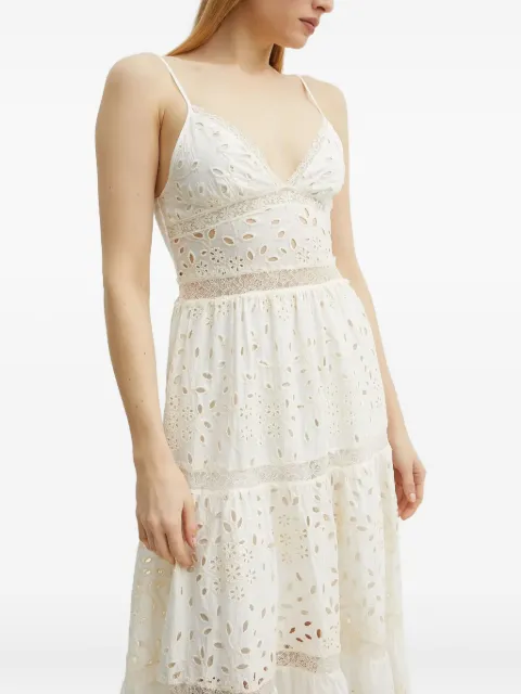 Ermanno Scervino eyelet-lace tiered midi day dress