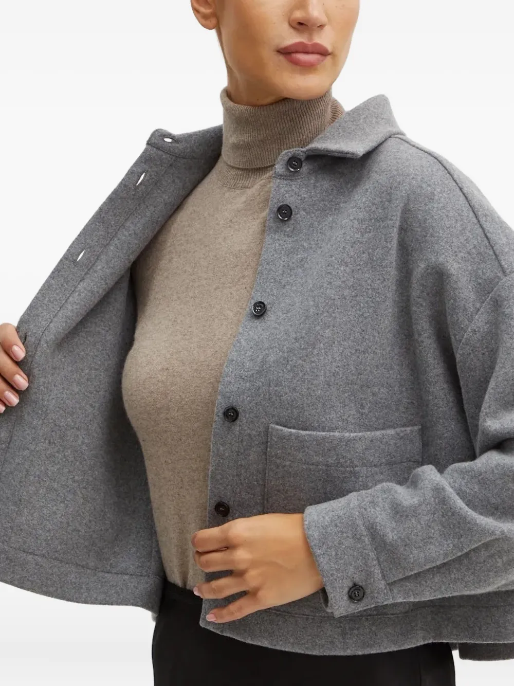 Liviana Conti Buttoned Jacket In Gray