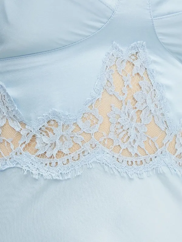 Ermanno Scervino lace-insert Slip Midi Dress | Blue | FARFETCH Ermanno Scervino lace-insert Slip Midi Dress | Blue | FARFETCH