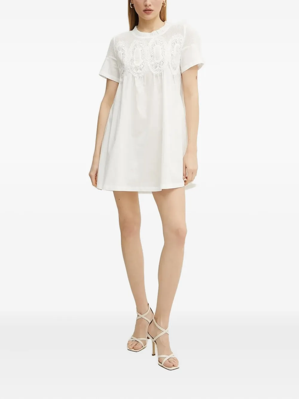 Ermanno Scervino embroidery mini dress Wit