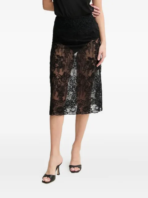 Ermanno Scervino lace-embroidered midi skirt