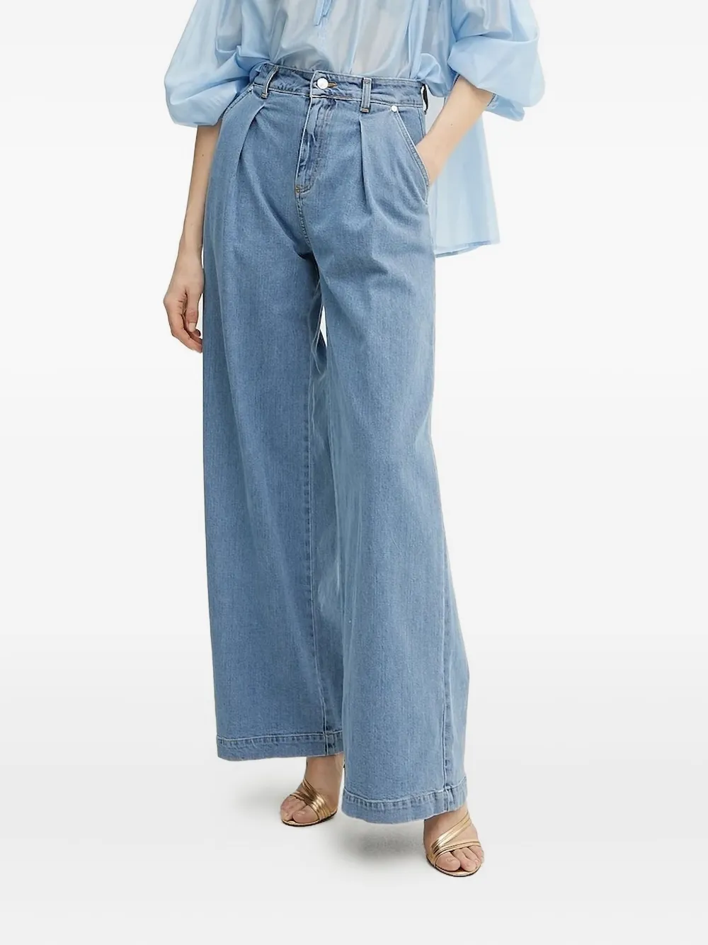 Ermanno Scervino Jeans met geplooide voorkant Blauw