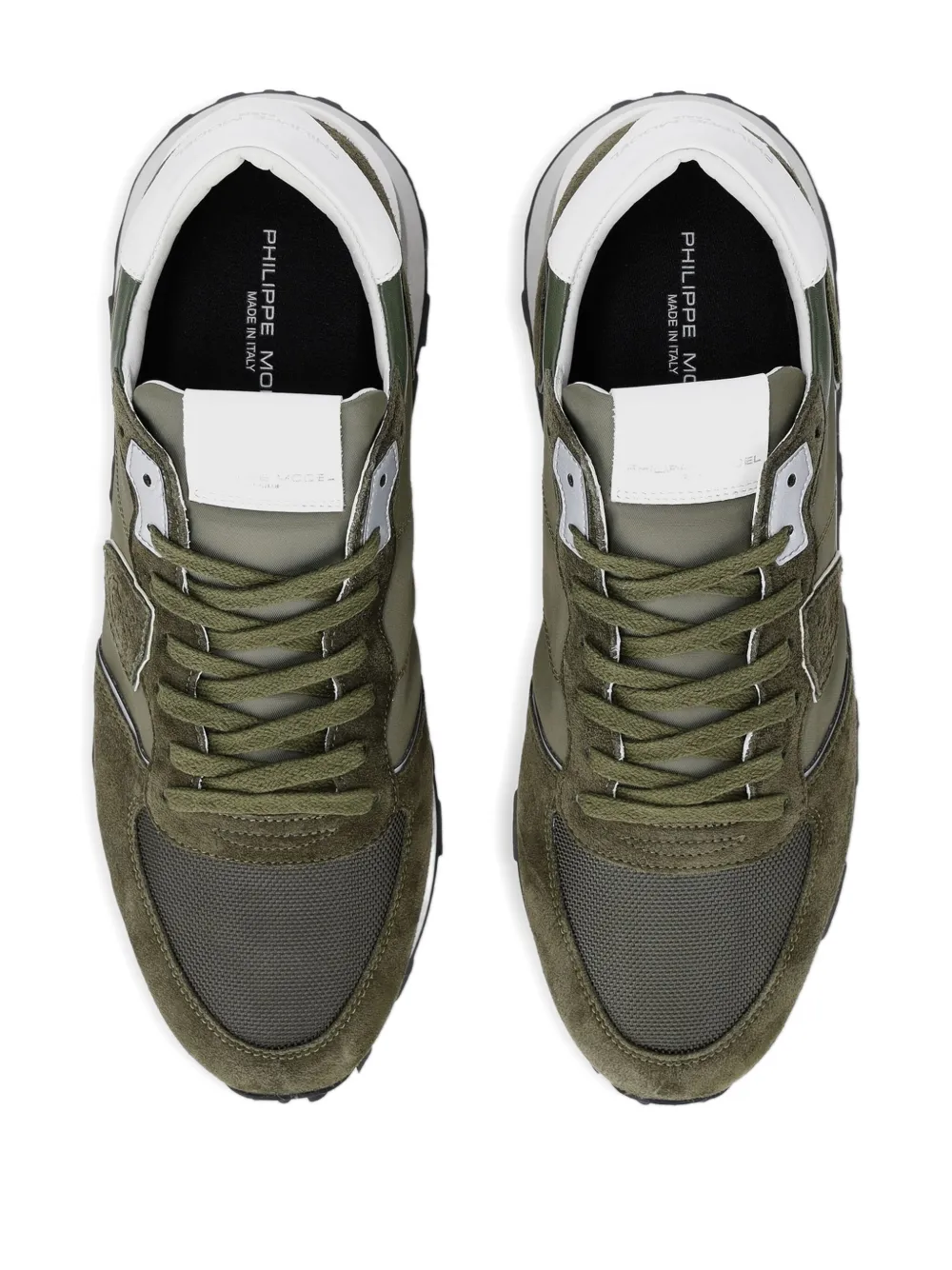 Philippe Model Paris Tropez Haute suede-panelled sneakers Green