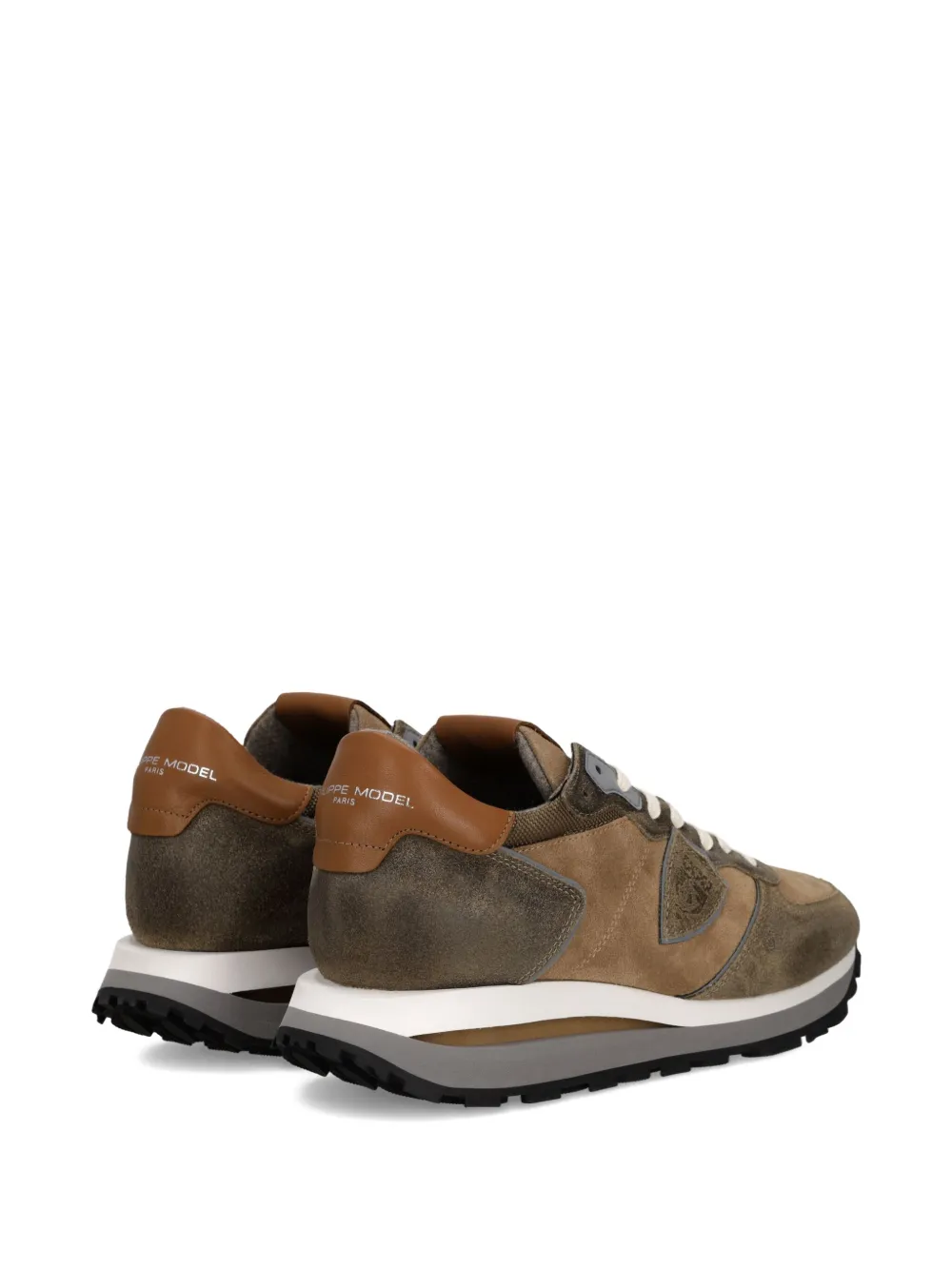 Philippe Model Paris Tropez Haute suede-panelled sneakers Brown