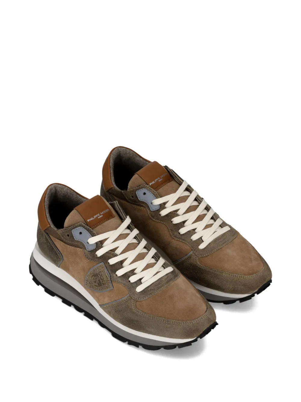 Philippe Model Paris Tropez Haute suede-panelled sneakers Brown