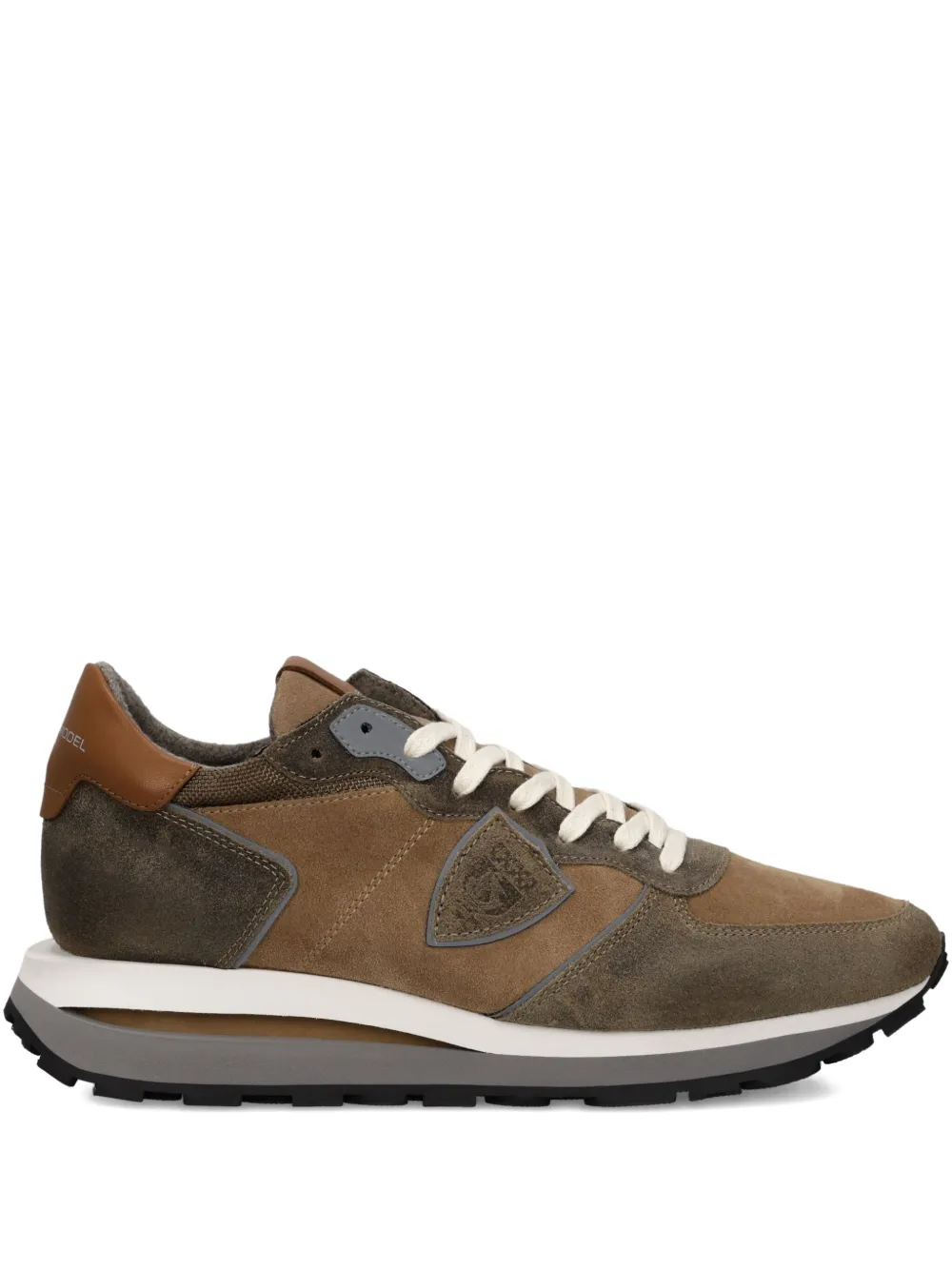 Philippe Model Paris Tropez Haute suede-panelled sneakers Brown