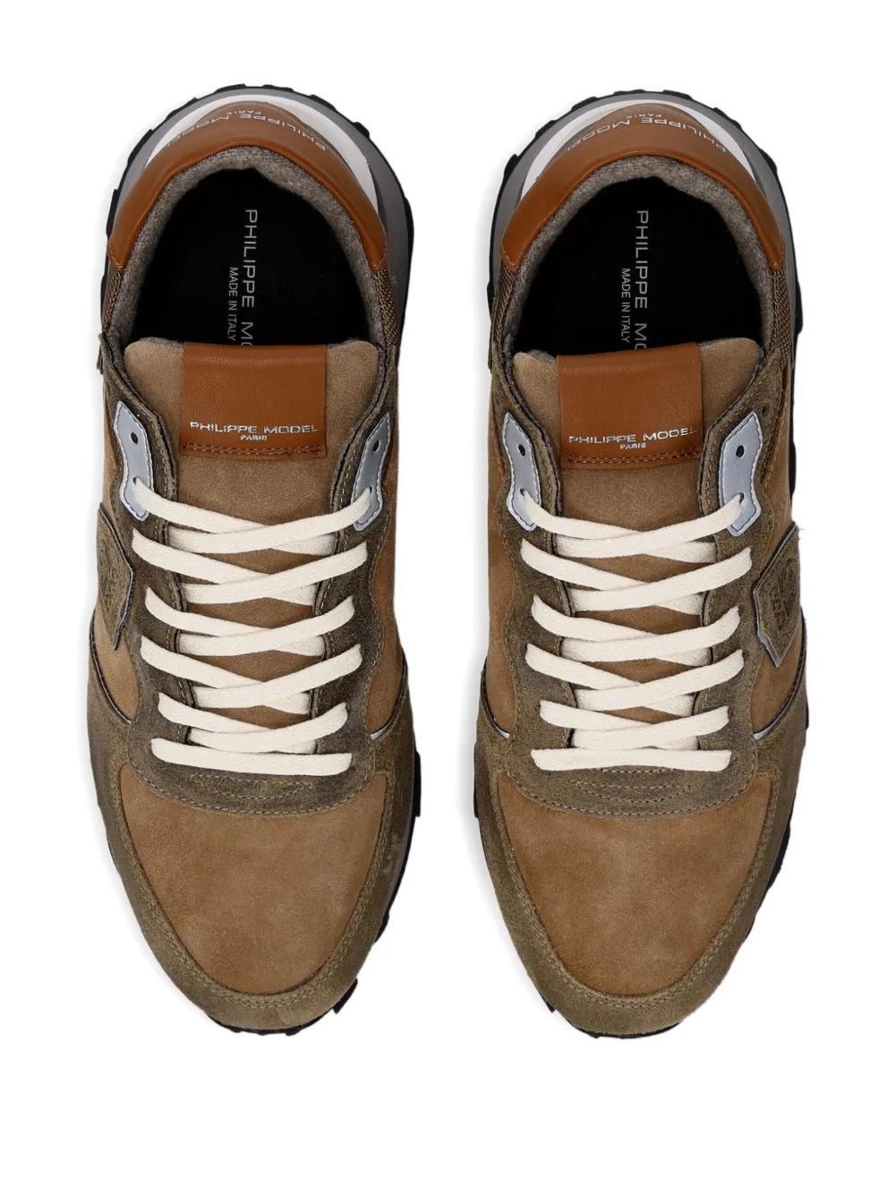 Philippe Model Paris Tropez Haute suede-panelled sneakers Brown