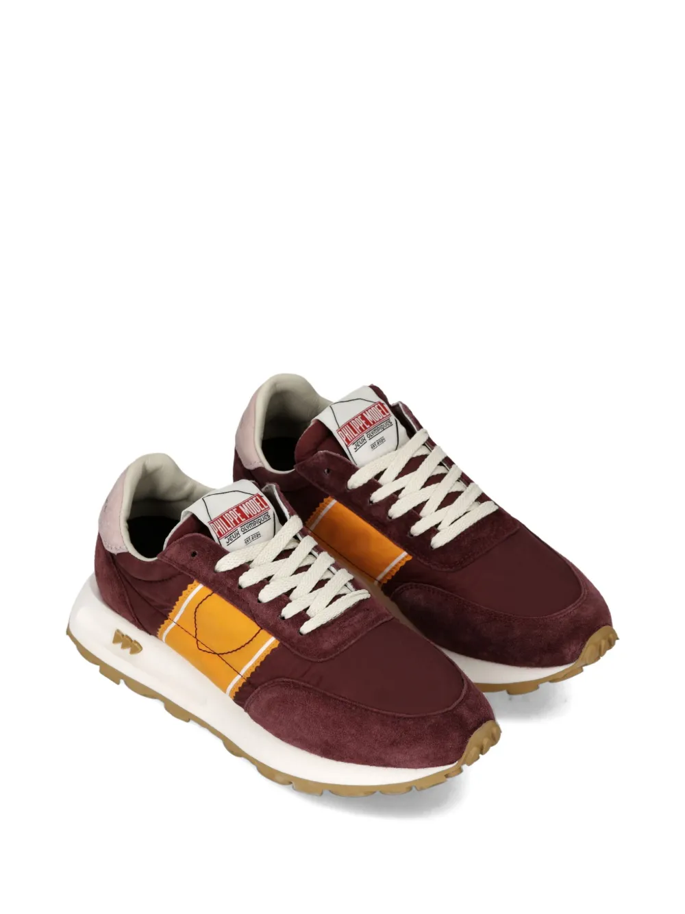 Philippe Model Paris suede-panelled sneakers Red