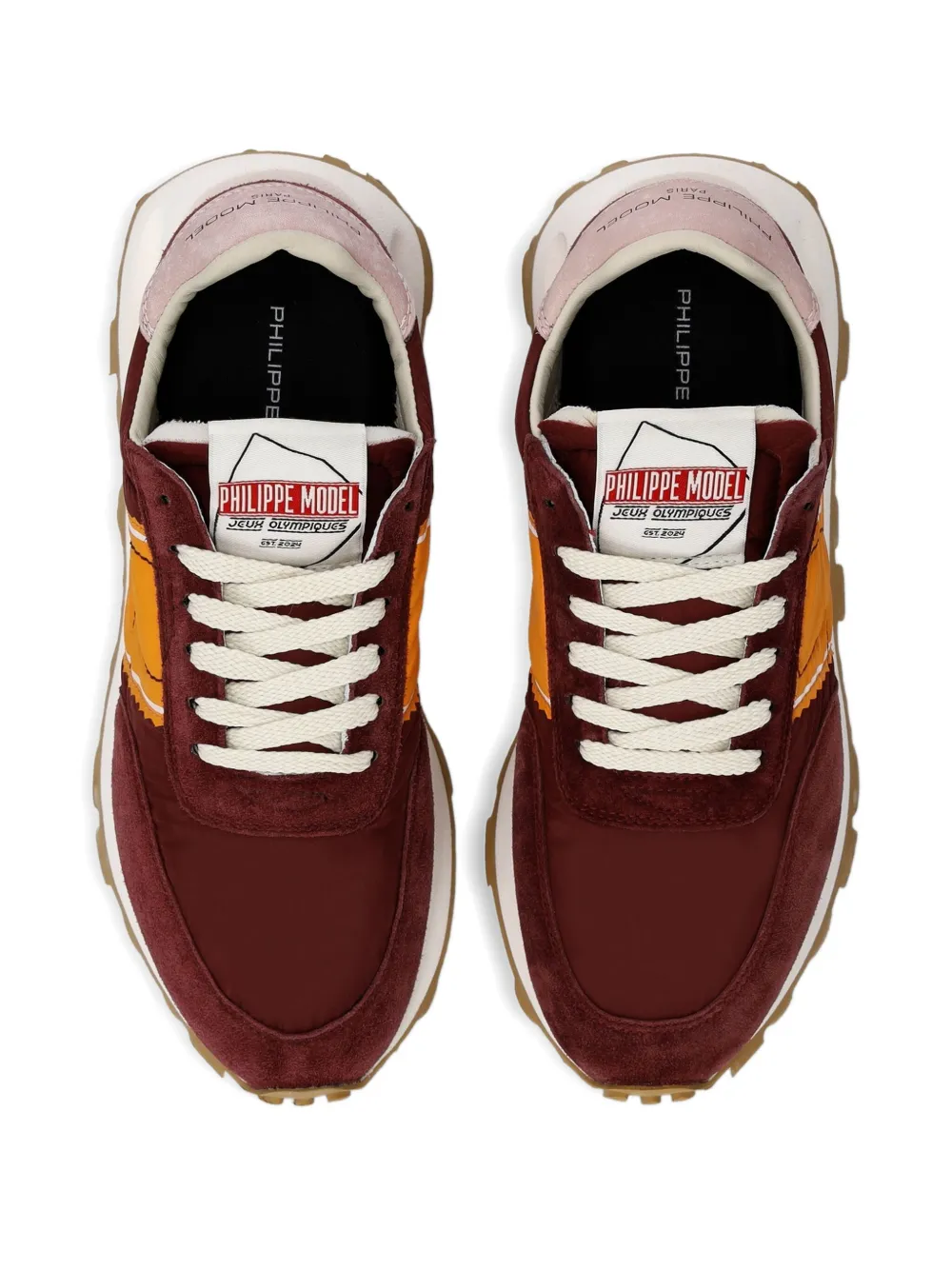 Philippe Model Paris suede-panelled sneakers Red
