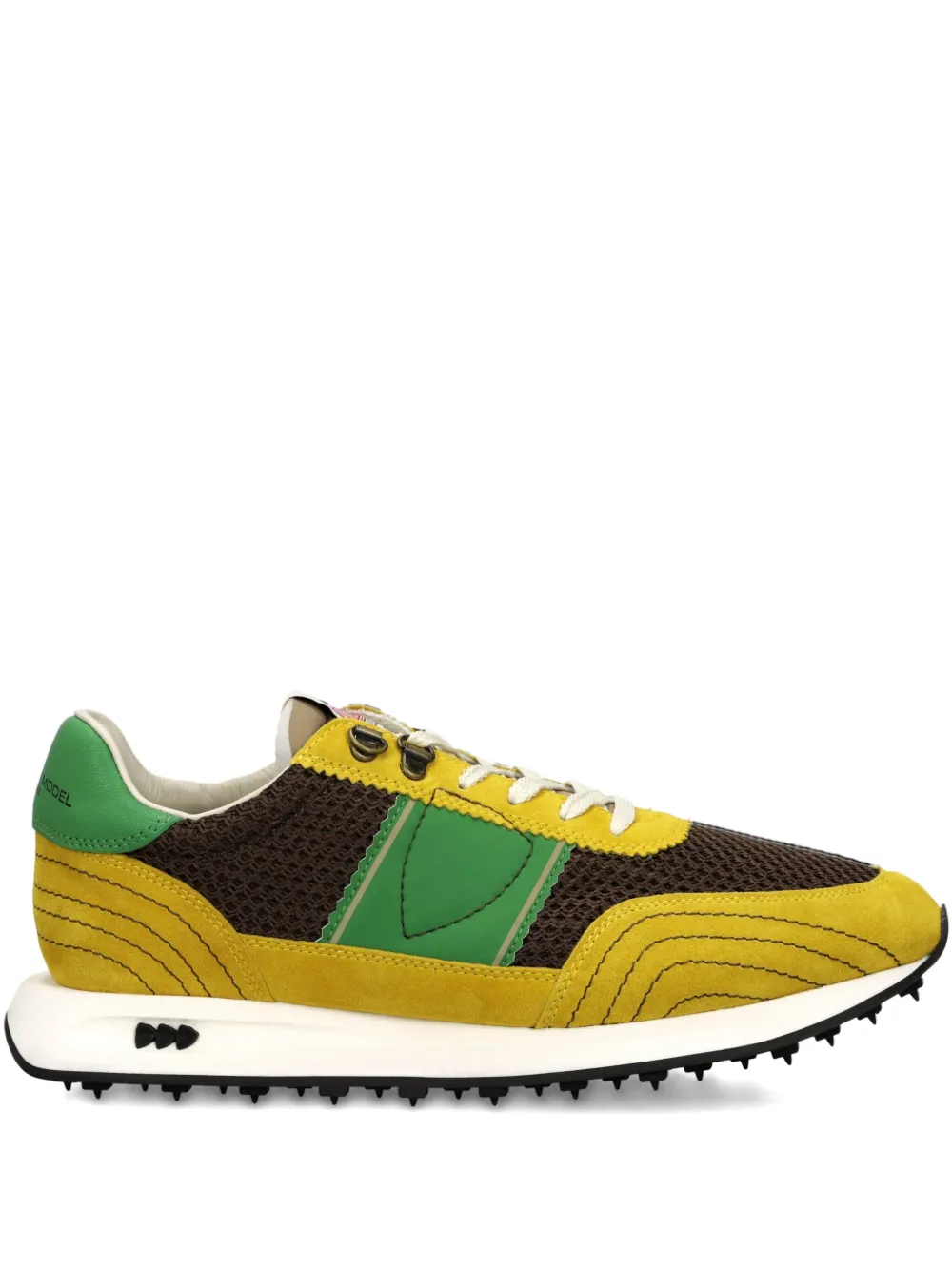 Philippe Model Paris suede-panel mesh sneakers Yellow