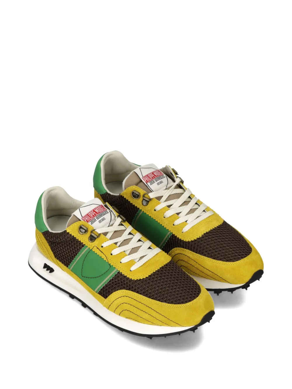 Philippe Model Paris suede-panel mesh sneakers Yellow
