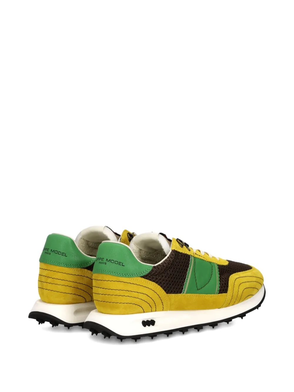Philippe Model Paris suede-panel mesh sneakers Yellow