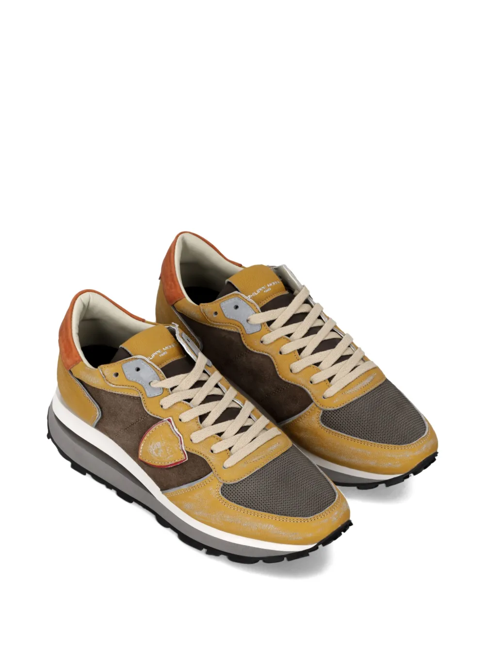 Philippe Model Paris Sneakers met colourblocking Bruin