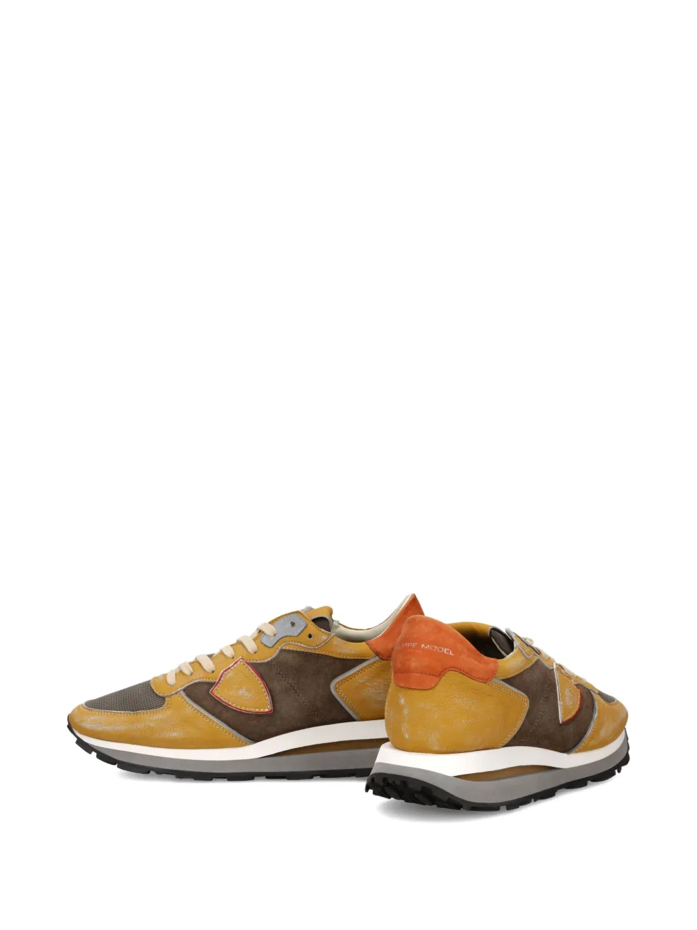 Philippe Model Paris Sneakers met colourblocking Bruin