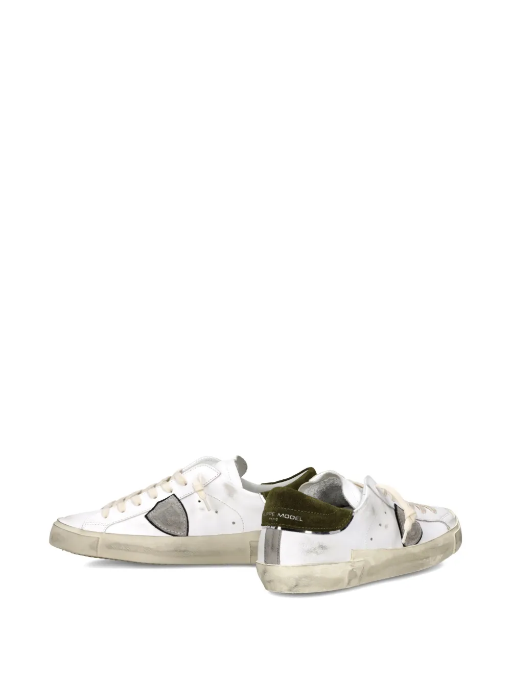 Philippe Model Paris scuffed leather sneakers White