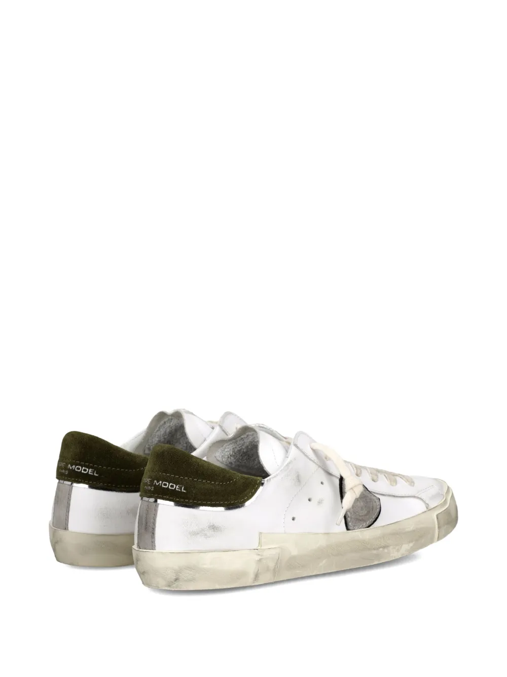 Philippe Model Paris scuffed leather sneakers White