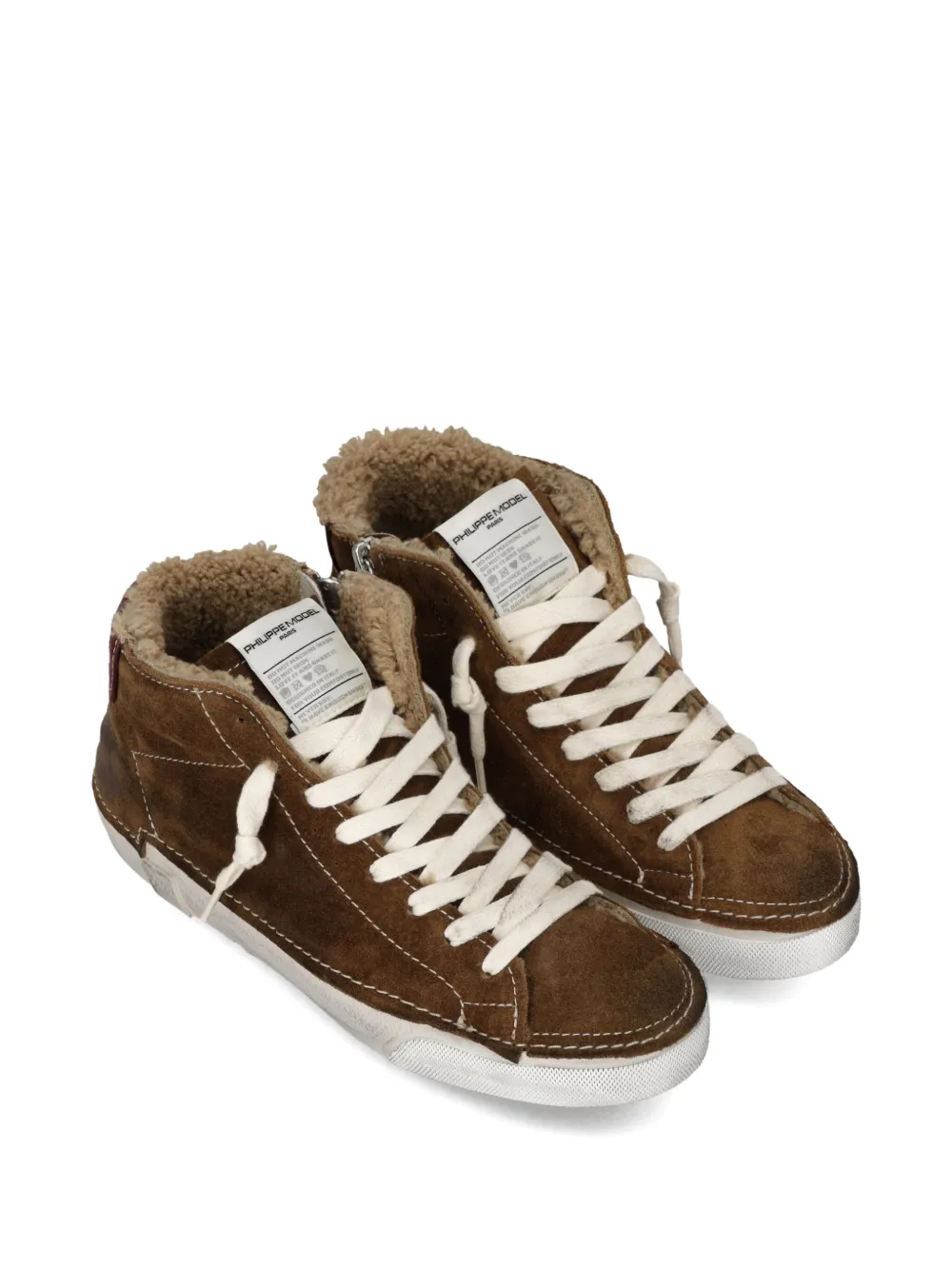Philippe Model Paris lace-up high-top sneakers Brown