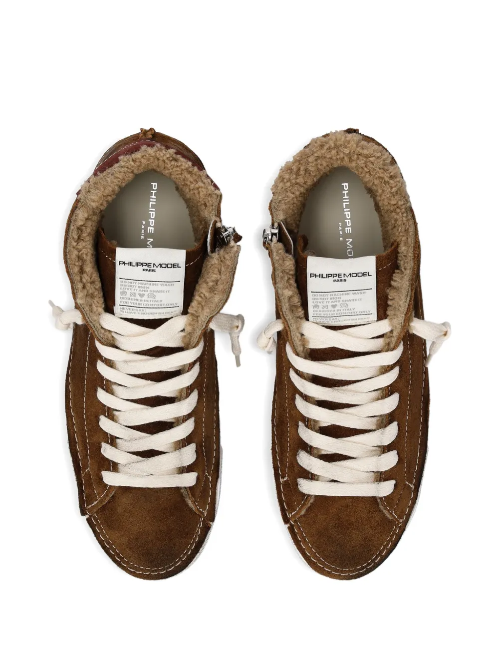 Philippe Model Paris lace-up high-top sneakers Brown