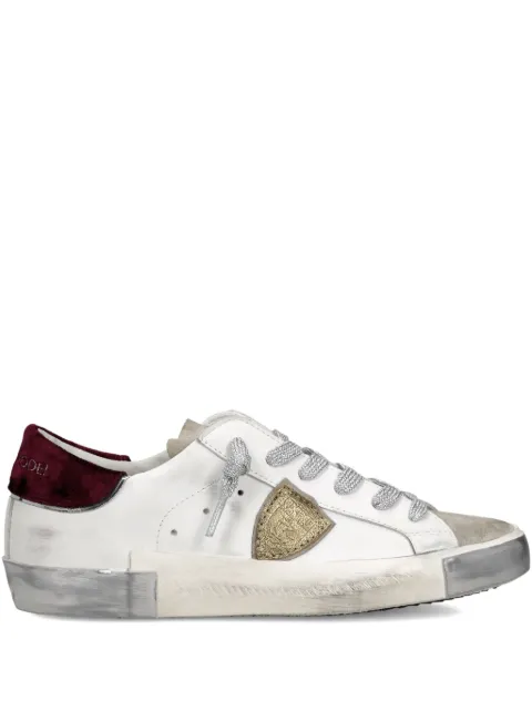 Philippe Model Paris tenis bajos de piel con efecto desgastado