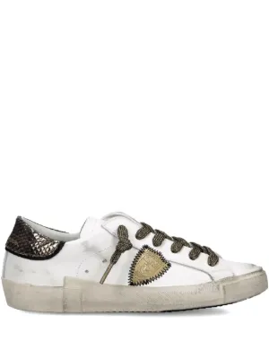 Philippe Model Paris Prsx Low Top Leather Sneakers White/Gold  Men’s 41 Sz  9 Philippe Model PRSX Sneakers in Leather - White | PRLU  main image 2