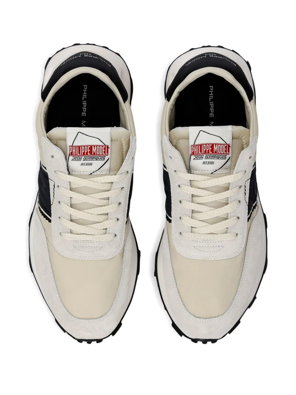 Philippe Model Paris Sneakers met suède vlakken Beige
