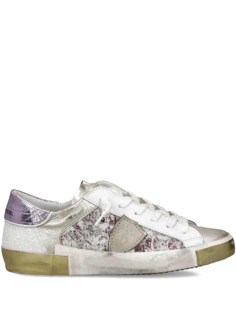 Philippe Model Paris distressed leather sneakers White