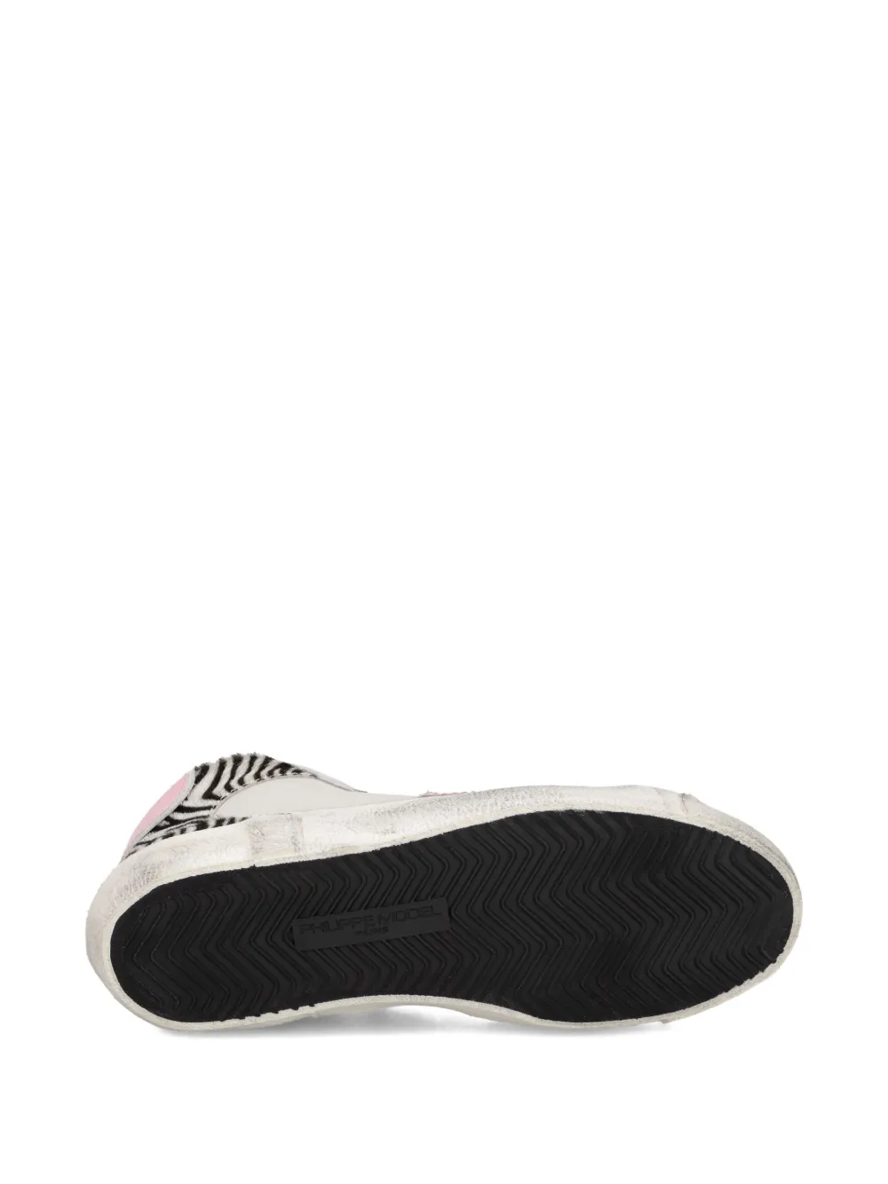 Philippe Model Paris zebra-print leather high-top trainers Grey