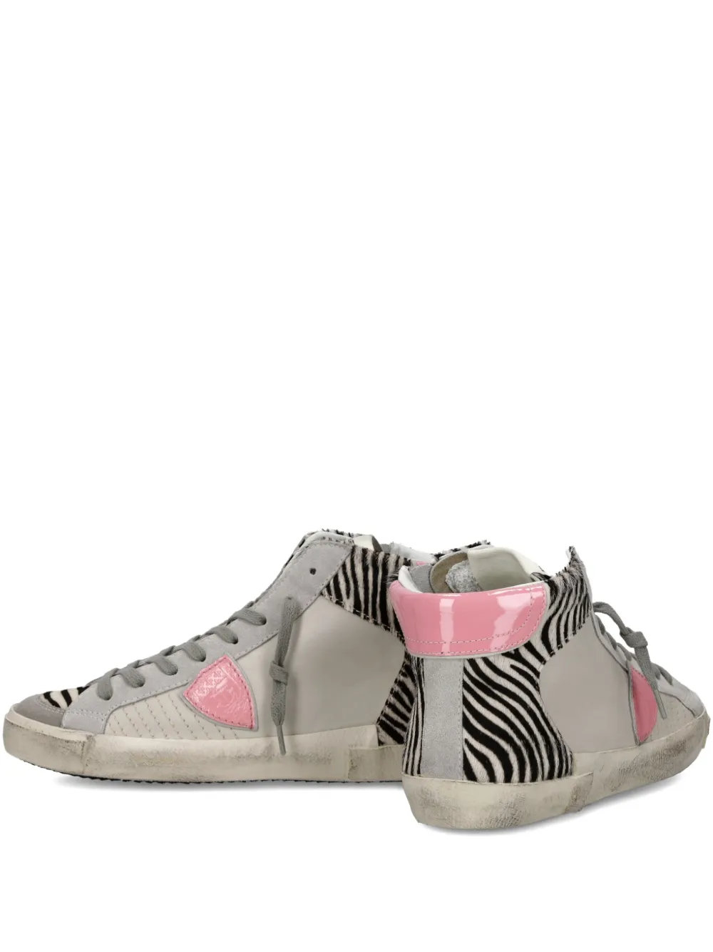 Philippe Model Paris zebra-print leather high-top trainers | Grey | Image 1