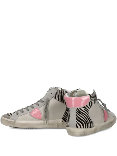 Philippe Model Paris zebra-print leather high-top trainers