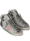 Philippe Model Paris zebra-print leather high-top trainers - Grey