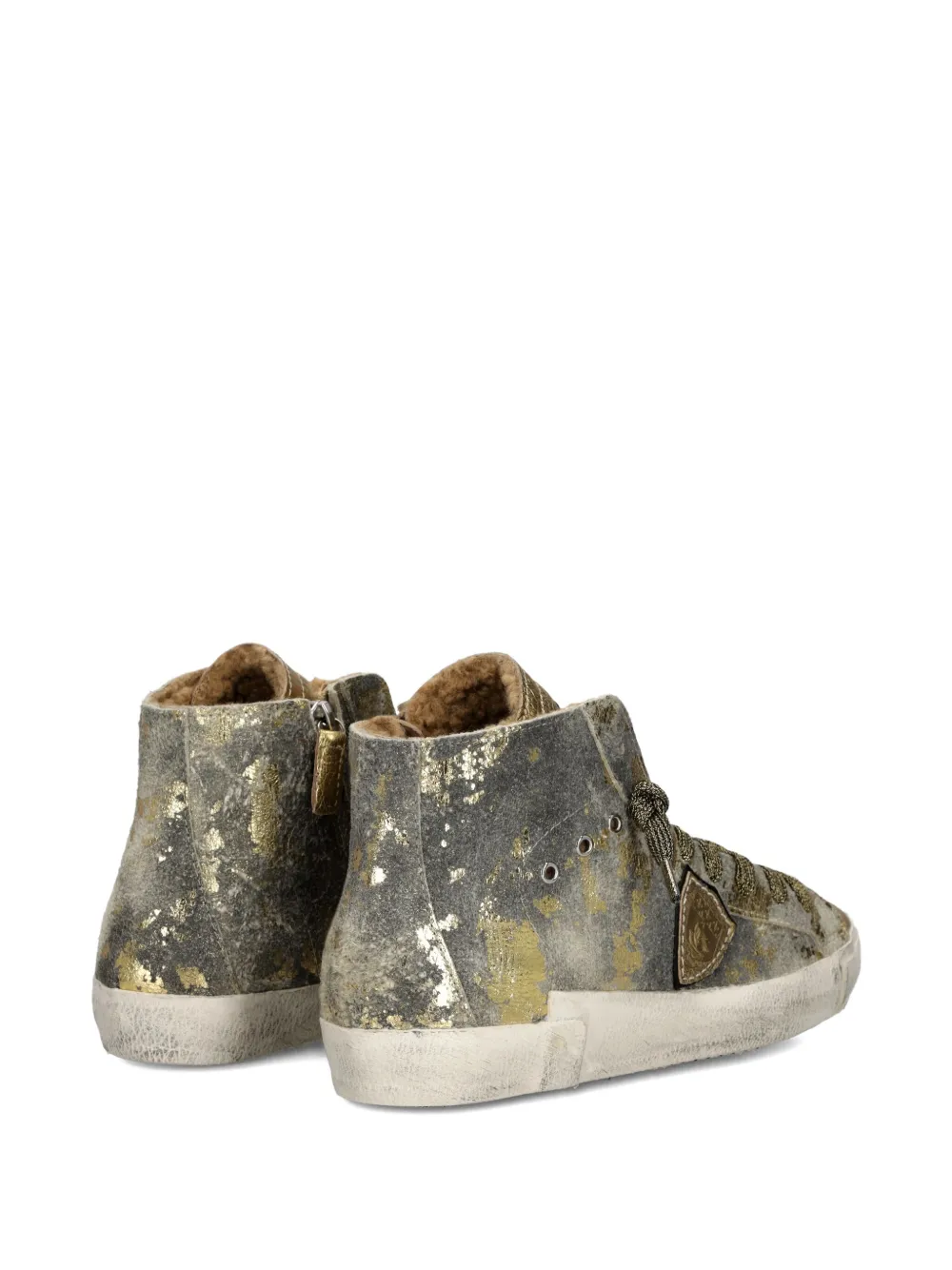 Philippe Model Paris metallic high-top sneakers Gold