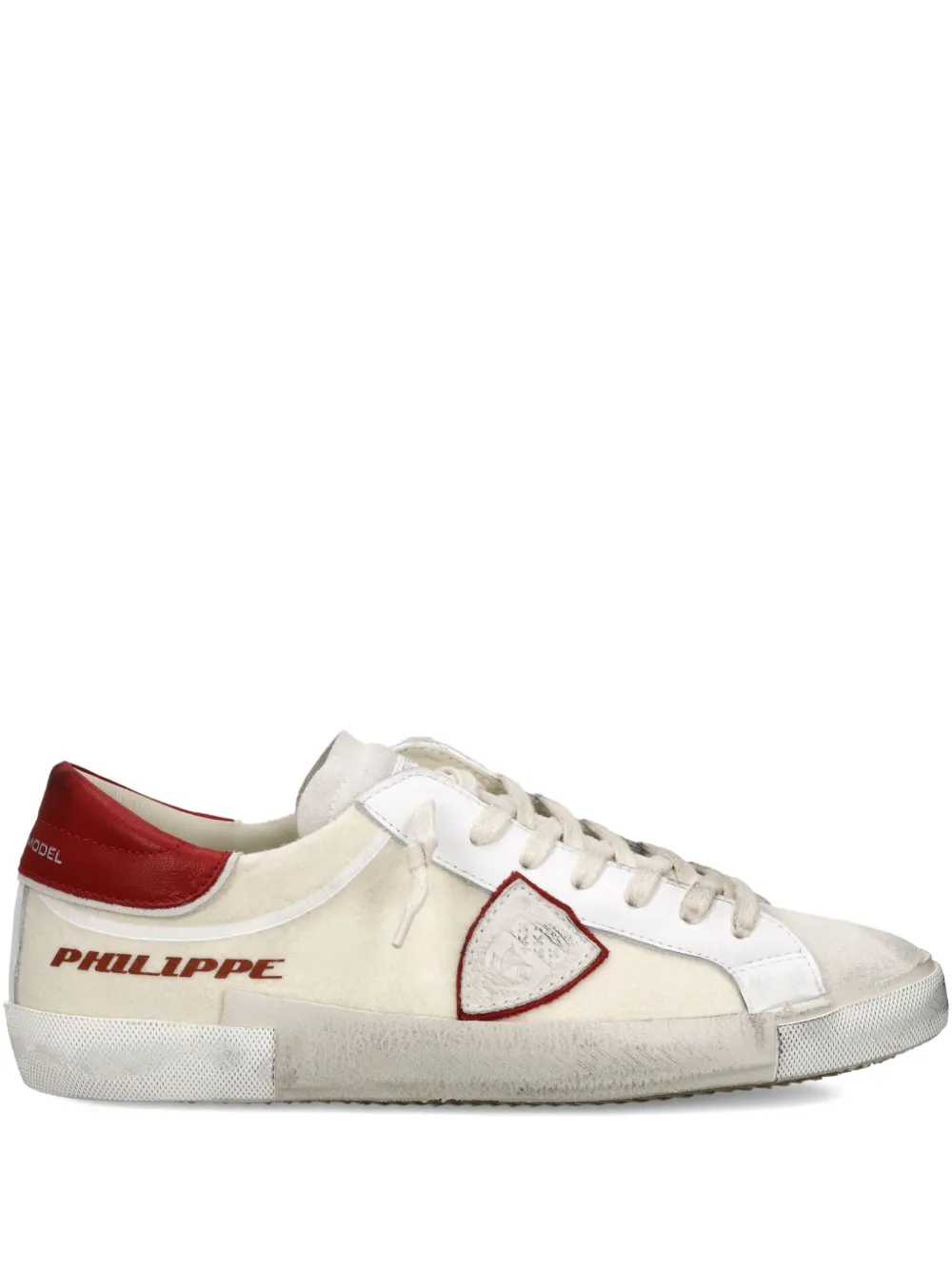 Philippe Model Paris suede-panelled low-top sneakers Neutrals