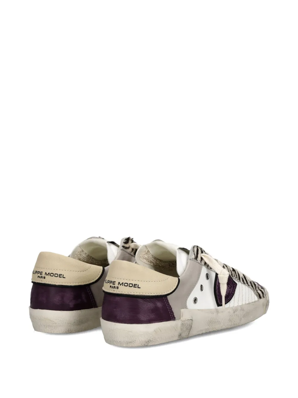 Philippe Model Paris zebra-stripe panelled sneakers White