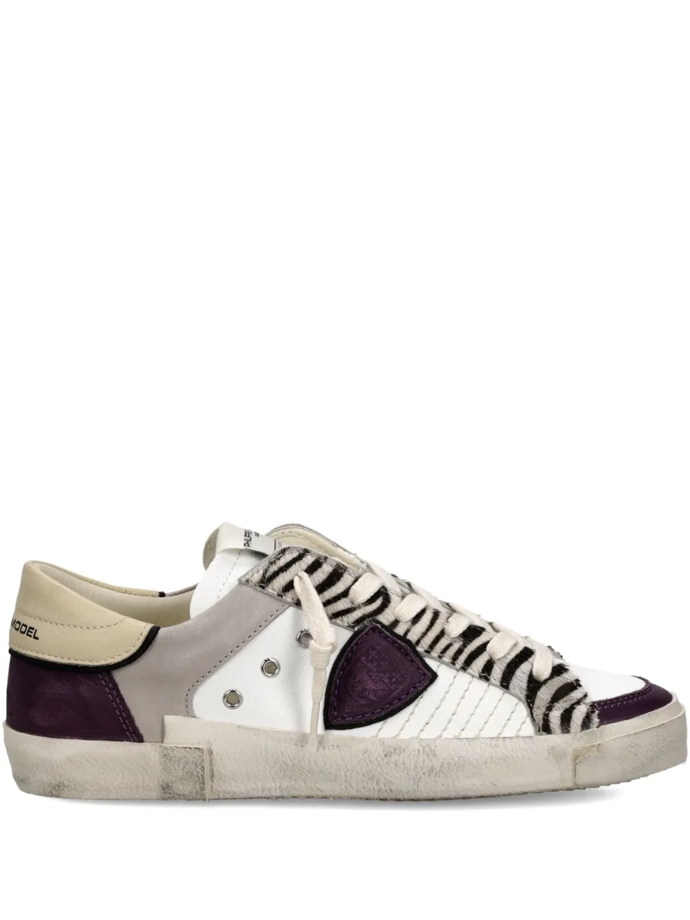 Philippe Model Paris zebra-stripe panelled sneakers White