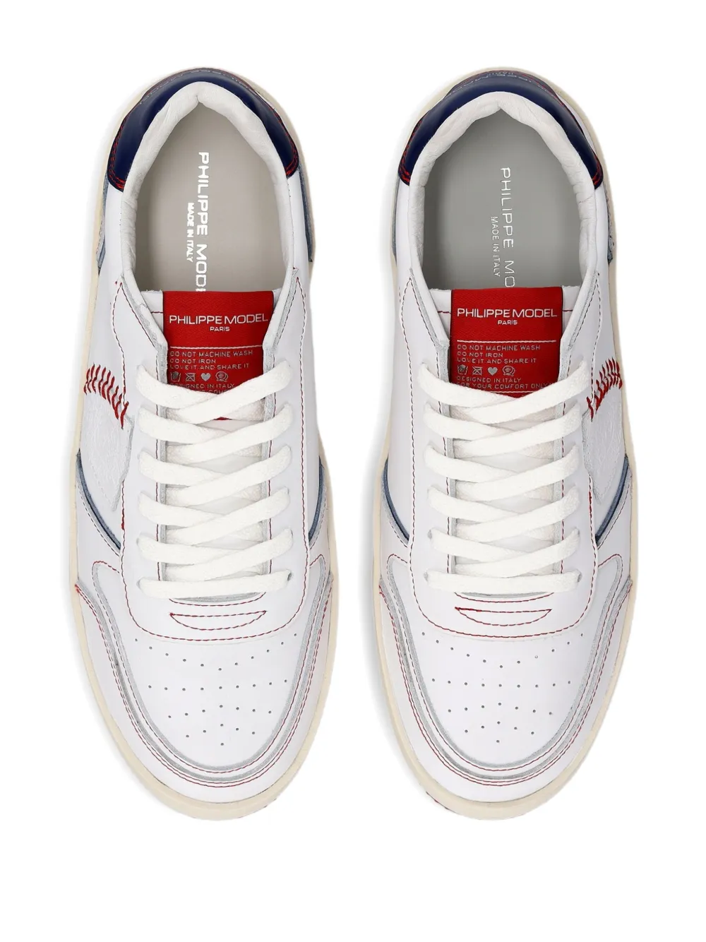 Philippe Model Paris Nice baseball-stitch platform sneakers White
