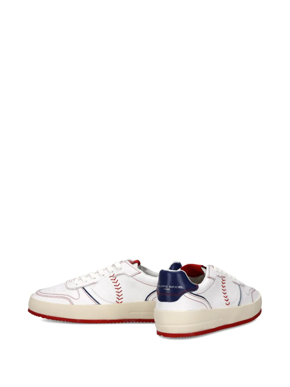 Philippe Model Paris Nice baseball-stitch platform sneakers White