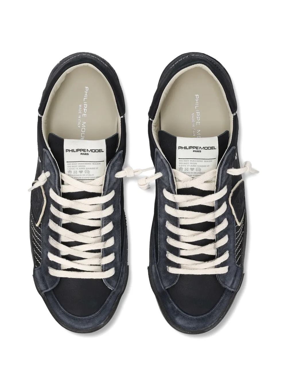 Philippe Model Paris Prsx suede-panelled low-top sneakers Black
