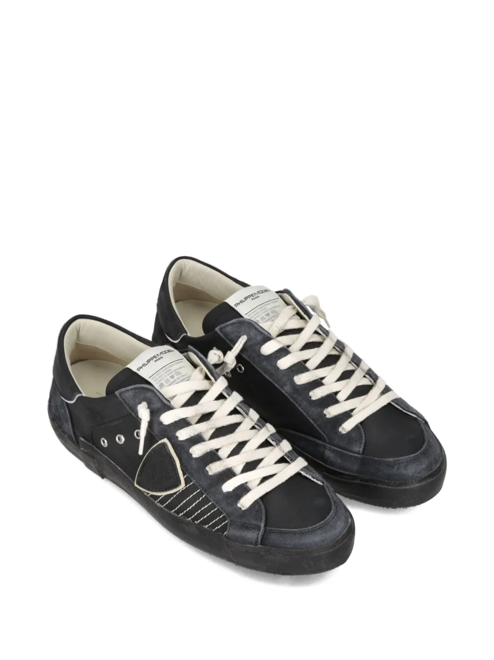 Philippe Model Paris Prsx suede-panelled low-top sneakers Black