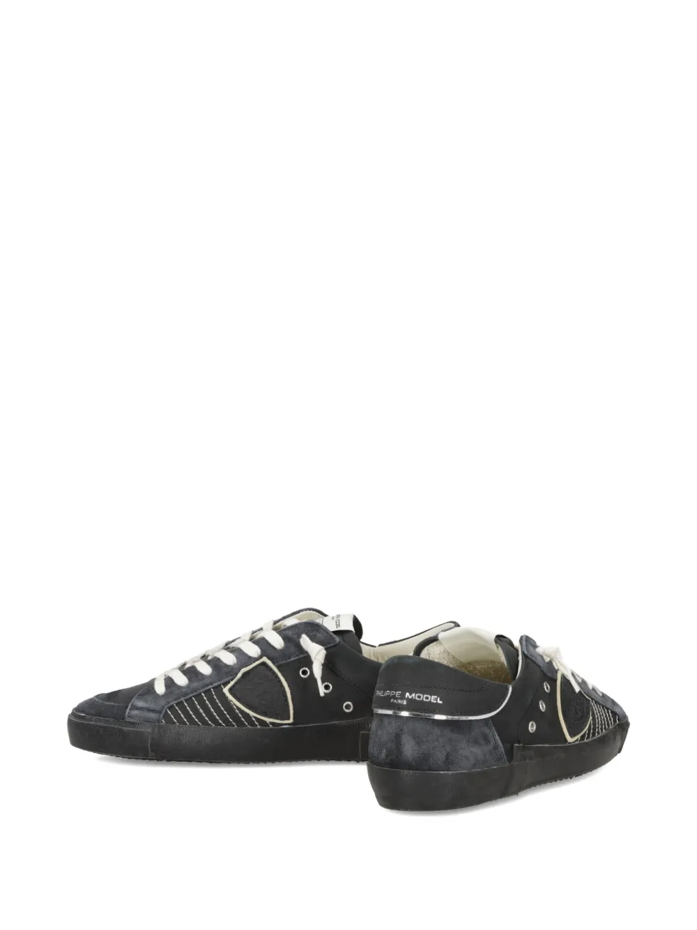 Philippe Model Paris Prsx suede-panelled low-top sneakers Black