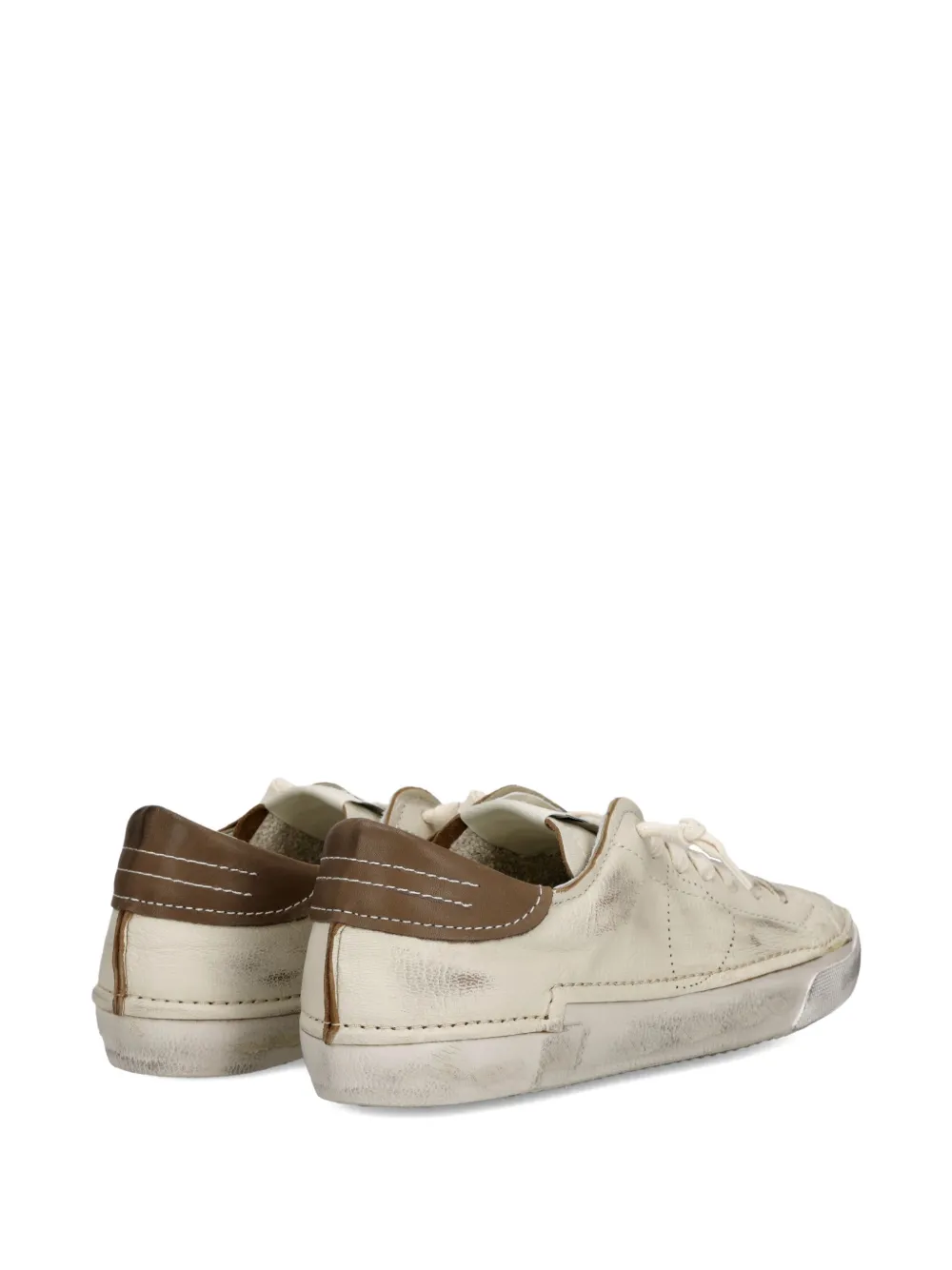 Philippe Model Paris distressed leather low-top sneakers Neutrals