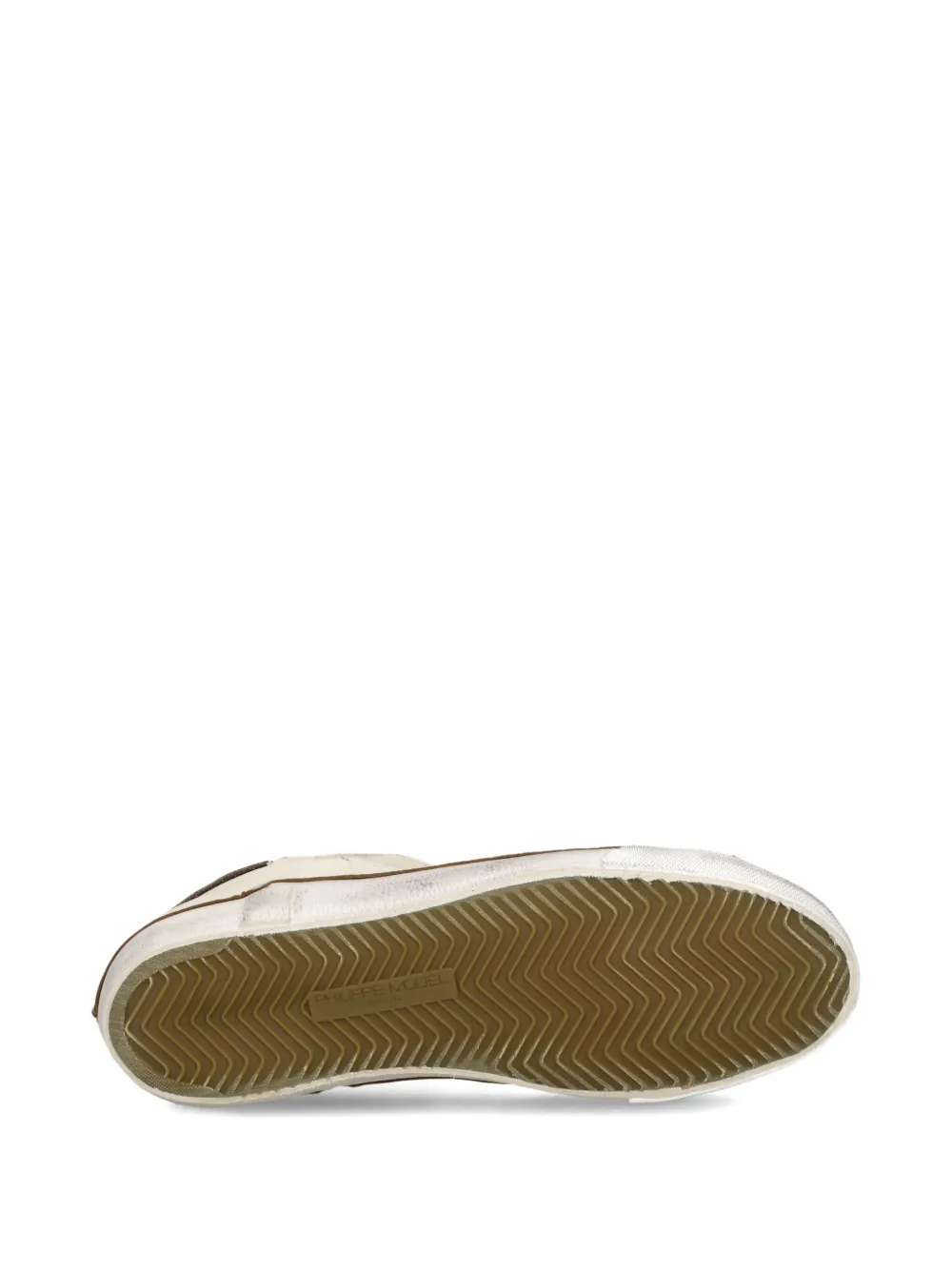 Philippe Model Paris distressed leather low-top sneakers Neutrals